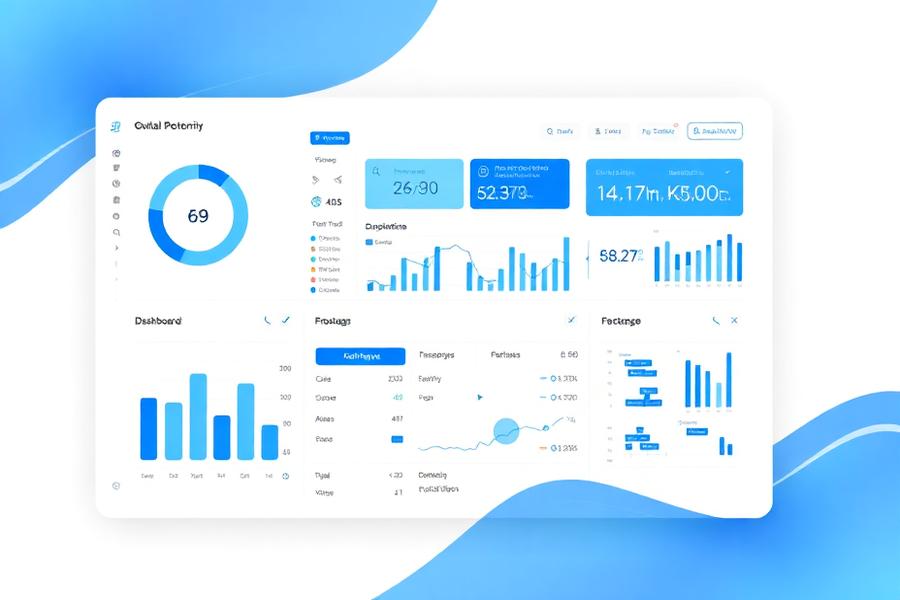 Abstract analytics interface representing Orion Runtime performance systems